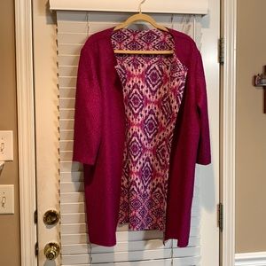 Chico’s Purple/Raspberry Reversible Cardigan Size 2